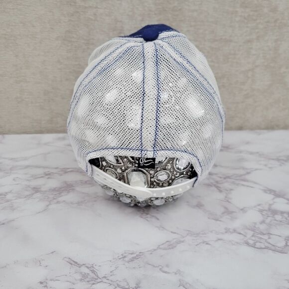Gold dusters Blue and White Mesh Back Spots Snapback Hat - Picture 8 of 9